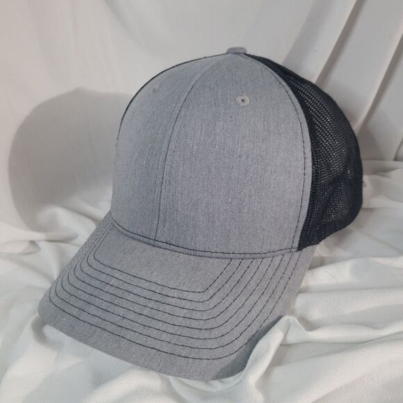 Gray Trucker Cap Black Mesh Richardson Adjustable Snapback Hat - Picture 1 of 7